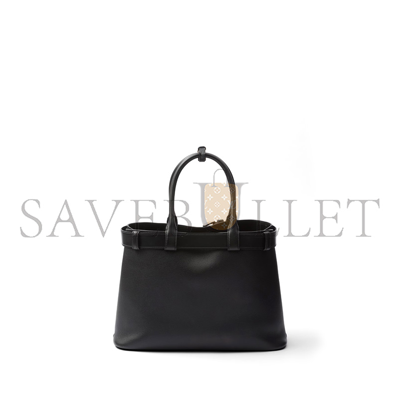 PRADA BUCKLE LARGE LEATHER HANDBAG WITH BELT 1BA416 (37*27*14cm) PRADA BUCKLE LARGE LEATHER HANDBAG WITH BELT 1BA416 (37*27*14cm)